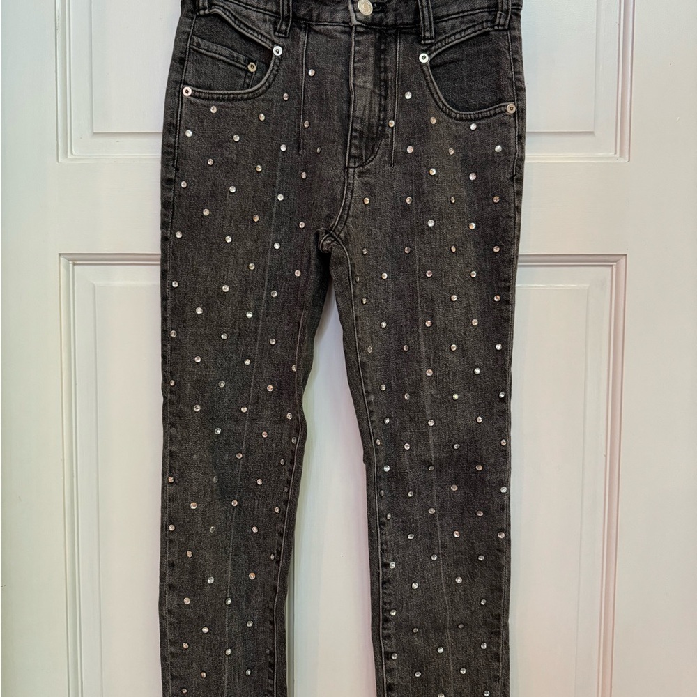 Anthropologie pilcro black wash bejeweled jeans